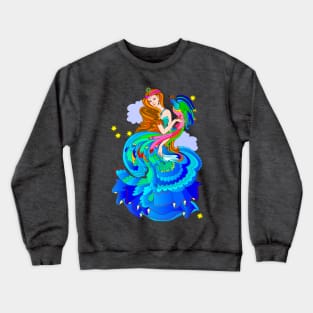 Princess with magic fire-bird Crewneck Sweatshirt